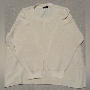 Massimo Dutti Cream Scoop Neck Sweater